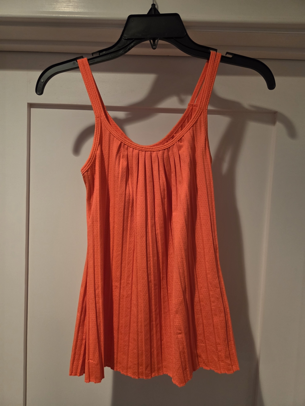 Lucky in Love Orange Pleated Tank Top